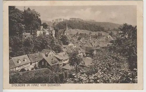 (78627) AK Stolberg, Harz, Panorama 1922