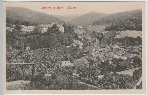 (78626) AK Stolberg, Harz, Stadt mit Schloss, Feldpost 1916