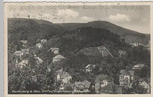 (77700) AK Blankenburg (Harz), Blick a. Ziegenkopf u. Kaiserwarte, 1938