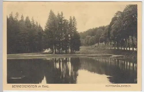 (7806) AK Benneckenstein, Harz, Hüttenmühlenteich, Mi-Nr. 268, 1923