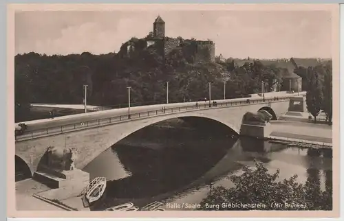 (77557) Foto AK Halle a.d. Saale, Burg Giebichenstein mit Brücke, 1930er