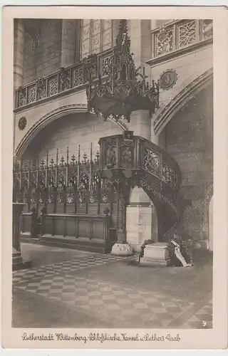 (77351) Foto AK Lutherstadt Wittenberg, Schlosskirche, Luthers Grab, v. 1945