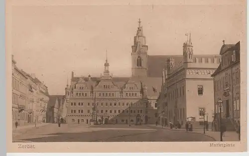 (76374) AK Zerbst, Anhalt, Rathaus, Markt, vor 1945