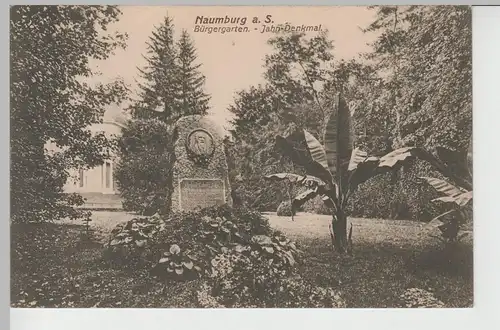 (76208) AK Naumburg, Saale, Bürgergarten, Jahn Denkmal, Feldpost 1915