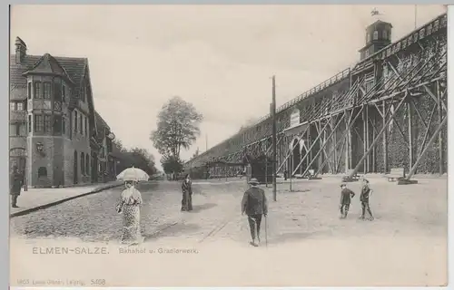 (73581) AK Elmen Salze, Gradierwerk, Bahnhof, um 1905
