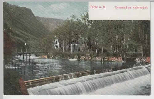 (73419) AK Thale, Harz, Wehr am Hubertusbad, um 1908