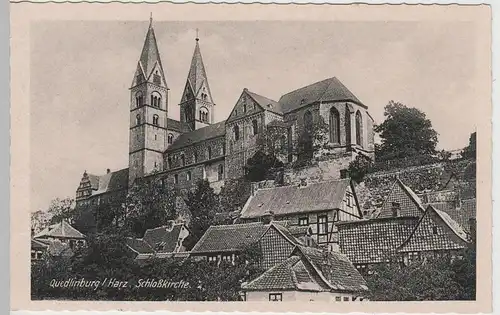 (73409) AK Quedlinburg, Stiftskirche St. Servatius mit Schloss 1933-45