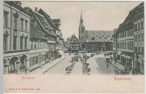 (73408) AK Quedlinburg, Marktplatz, Rathaus, bis um 1905