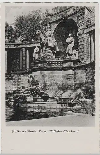 (72952) AK Halle, Saale, Kaiser Wilhelm Denkmal, vor 1945