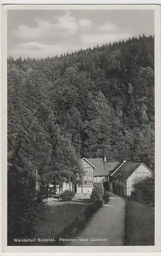 (72931) AK Bodetal, Harz, Wendefurth, Pension Haus Quensel 1944