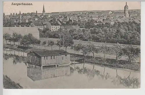(72582) AK Sangerhausen, Panorama, Feldpost 1917