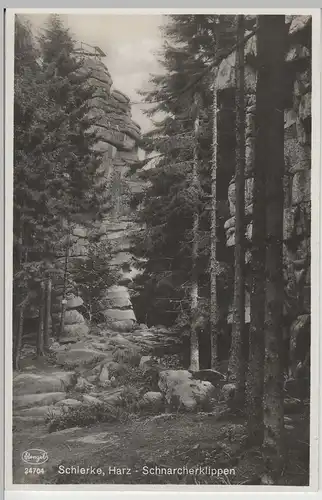 (72504) Foto AK Schierke im Harz, Schnarcherklippen, vor 1945