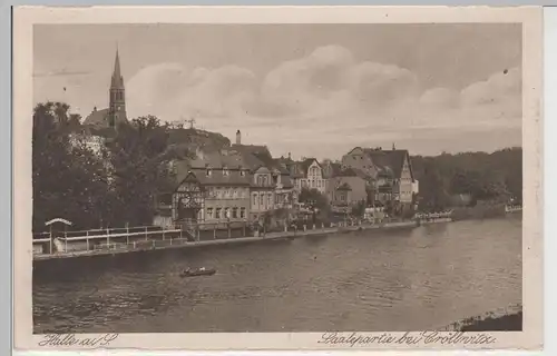 (72394) AK Halle, Saale, Partie bei Kröllwitz mit Petruskirche, vor 1945
