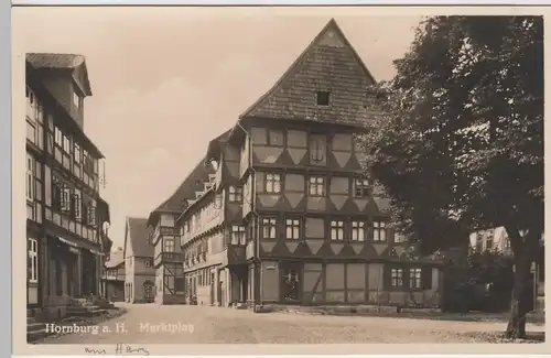 (71153) Foto AK Hornburg (Mansfelder Land), Marktplatz vor 1945