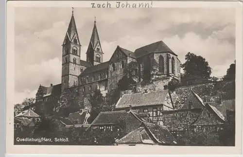 (72384) Foto AK Quedlinburg, Stiftskirche St. Servatius, Schloss, Feldp. 1943