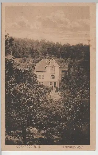 (70953) AK Gernrode, Landhaus Wolf, vor 1945