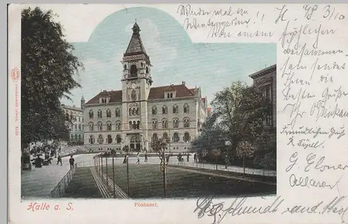 (70871) AK Halle a.d. Saale, Postamt, 1901