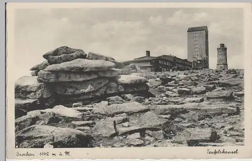(70742) AK Brocken, Teufelskanzel und Gipfelbebauung, vor 1945