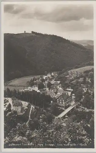 (69229) Foto AK Treseburg, Harz, Bodetal, Blick vom Weißen Hirsch, v. 1945