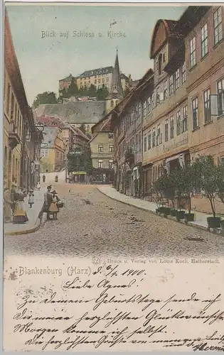 (69217) AK Harz, Blankenburg, Blick auf Schloss u. Kirche 1900