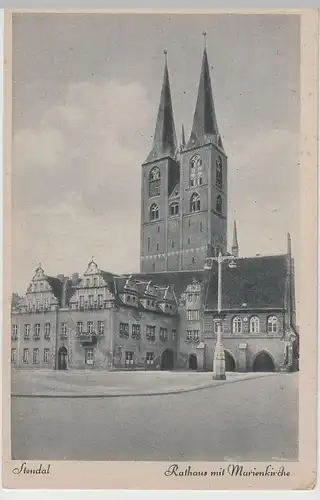 (65195) AK Stendal, Rathaus mit Marienkirche