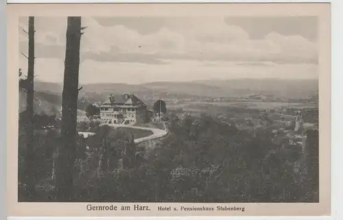 (64939) AK Gernrode am Harz, Hotel Stubenberg, vor 1945