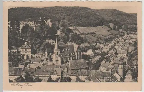 (64929) AK Stolberg, Harz, Panorama mit St.-Martini-Kirche 1935