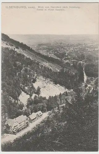 (64550) AK Ilsenburg, Harz, Blick vom Ilsestein, Hotel, um 1906