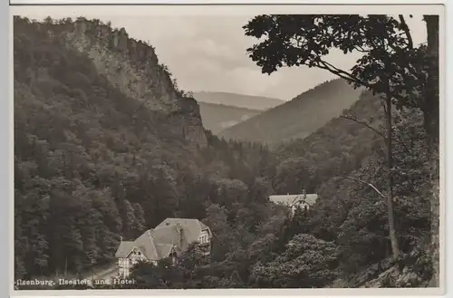 (64547) Foto AK Ilsenburg, Harz, Ilsestein und Hotel, vor 1945