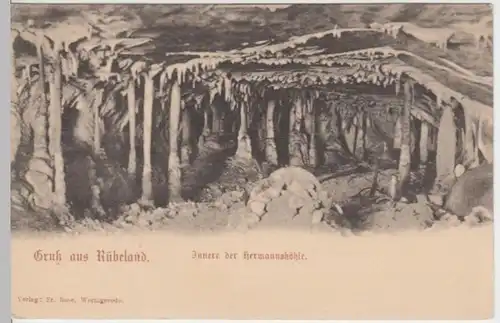 (6373) AK Gruß aus Rübeland, Hermannshöhle, bis 1905