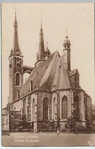 (6446) Foto AK Köthen, Anhalt, St. Jakob Kirche 1927
