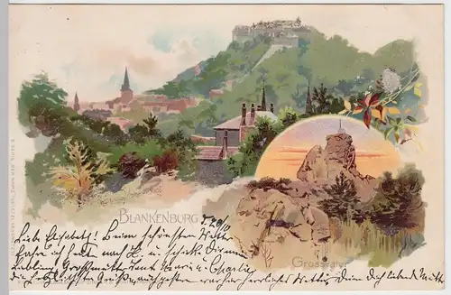 (59910) AK Blankenburg im Harz, Großvater, Litho 1900