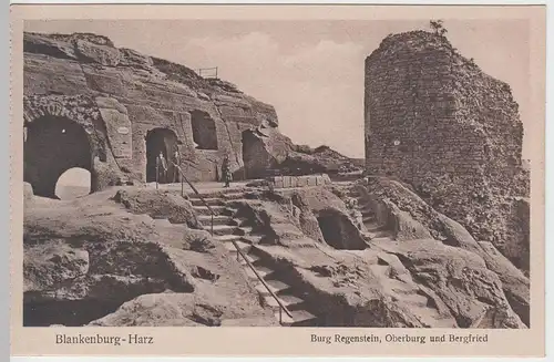 (53203) AK Blankenburg am Harz, Burg Regenstein, Oberburg u. Bergfried, vor 1945