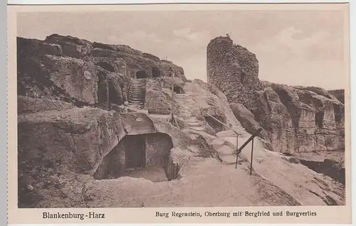 (53206) AK Blankenburg am Harz, Burg Regenstein, Oberburg m. Bergfried, vor 1945