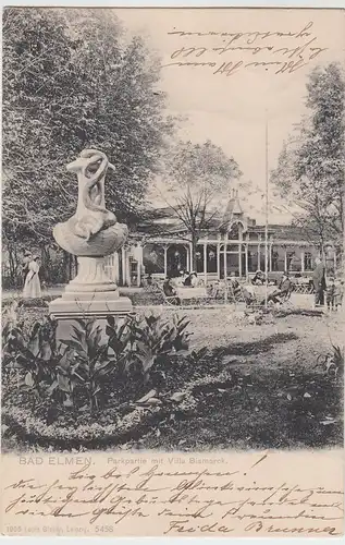 (54633) AK Bad Elmen, Parkpartie mit Villa Bismarck, 1906