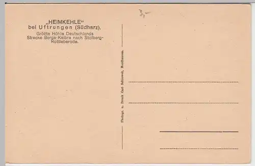 (52865) AK Uftrungen, Harz, Heimkehle, Seeauge, vor 1945