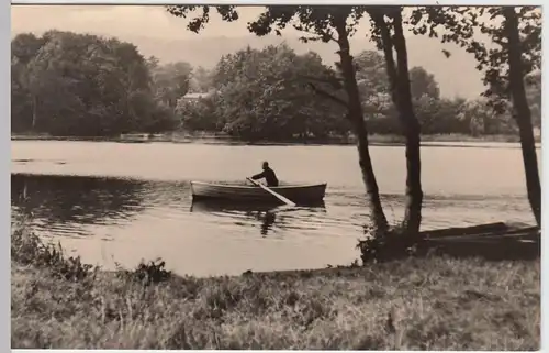 (52840) Foto AK Rottleberode, Südharz, See, Ruderboot 1960er