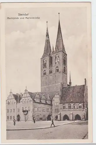 (52447) AK Stendal, St. Marienkirche, Marktplatz, vor 1945