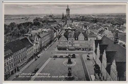 (47874) AK Lutherstadt Wittenberg, Markt, Blick v. d. Stadtkirche, vor 1945