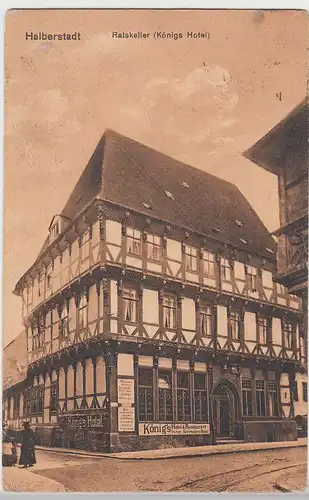 (47258) AK Halberstadt, Ratskeller, Königs Hotel, vor 1945