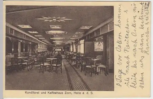 (4686) AK Halle, Saale, Konditorei und Kaffeehaus Zorn, Inneres 1931