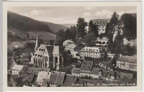 (45721) Foto AK Stolberg (Harz), St. Martinikirche und Schloss, 1939