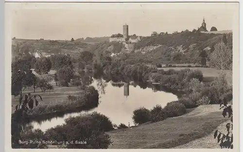 (45680) Foto AK Burg-Ruine Schönburg a.d. Saale, 1933