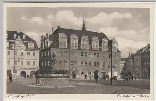 (43254) AK Naumburg, Saale, Marktplatz, Rathaus, Löwenapotheke, vor 1945