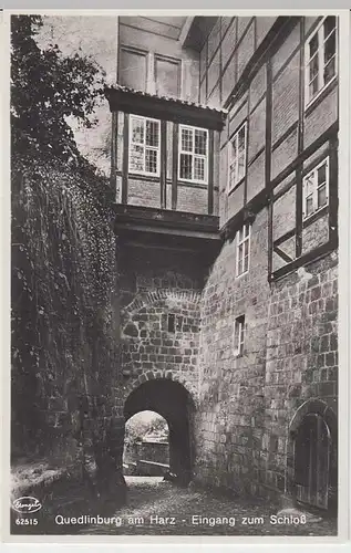 (35235) Foto AK Quedlinburg, Eingang z. Schloß, vor 1945
