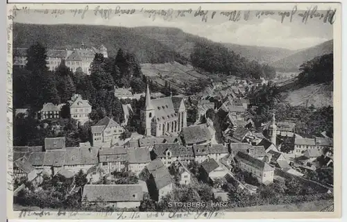 (3467) AK Stolberg, Harz, Schloss, Kirche, Seigerturm 1937