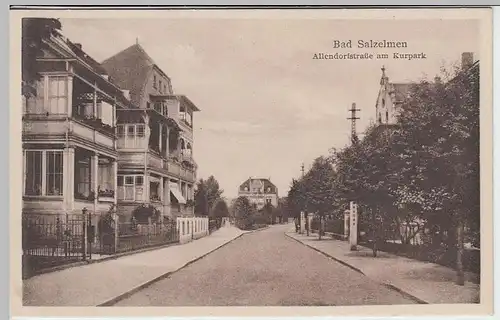 (33077) AK Bad Salzelmen, Allendorfstraße am Kurpark, vor 1945