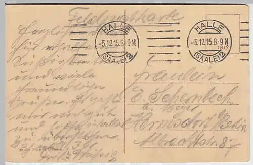 (30430) AK Halle (Saale), Saalepartie, Feldpost 1915