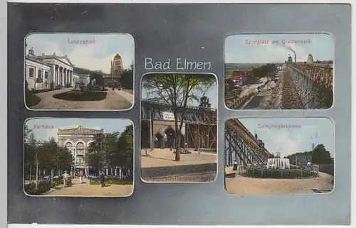 (27640) AK Bad Salzelmen, Mehrbildkarte, Gradierwerk, Lindenbad 1914