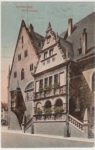 (25201) AK Halberstadt, Rathaustreppe 1933-45